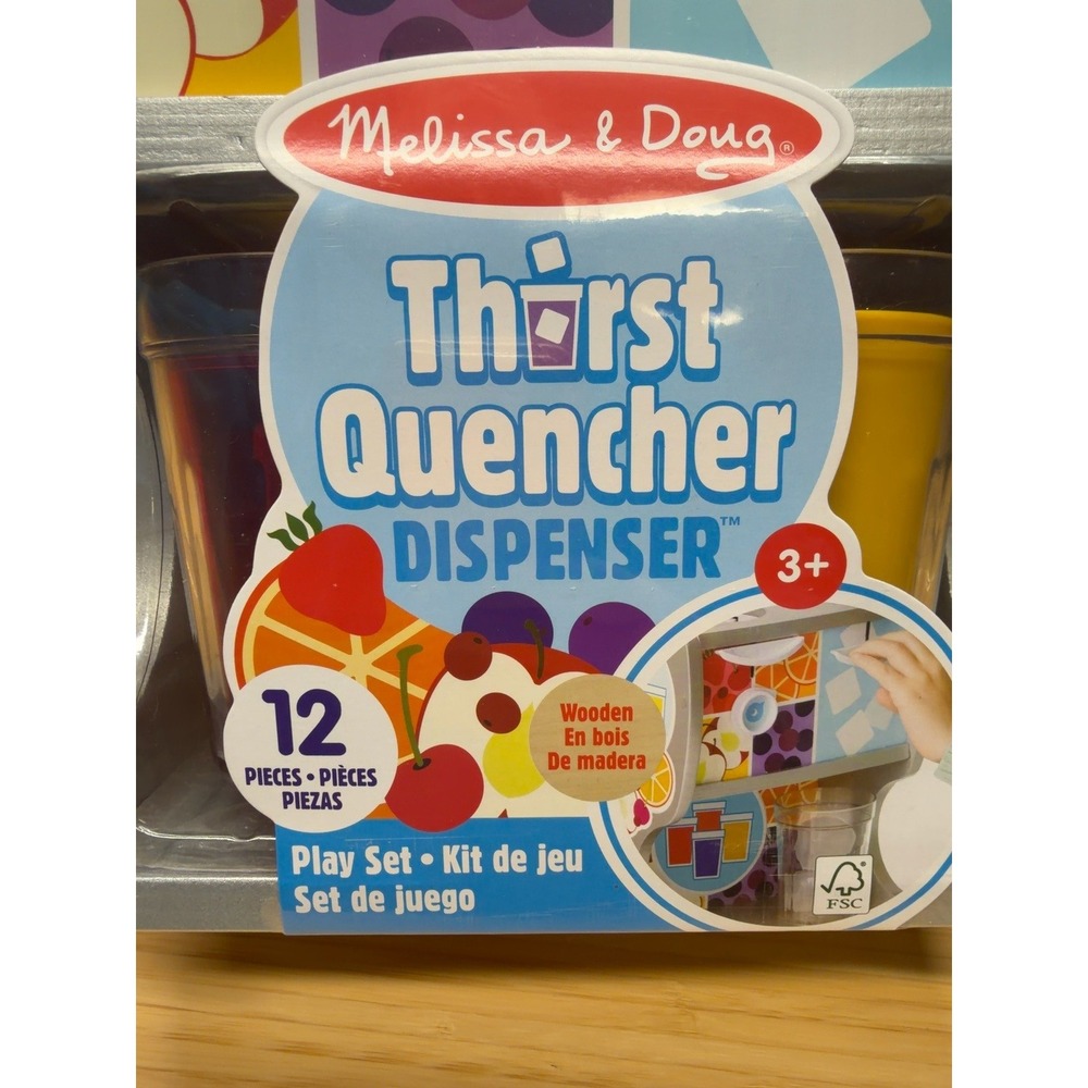 Melissa & Doug Thirst Quencher Wooden Drink Dispenser Play Set New Sealed - Picture 2 of 8